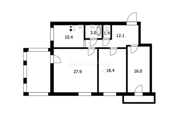 
   Продам 3-комнатную, 89.2 м², Мира ул, 20

. Фото 18.