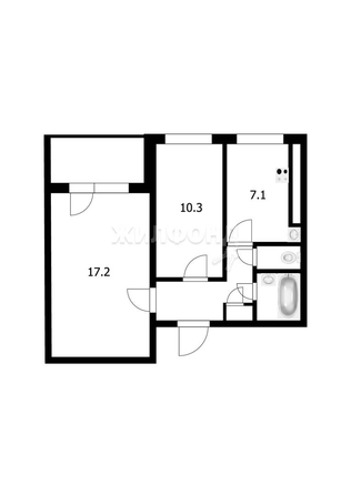 
   Продам 2-комнатную, 45.5 м², Бориса Богаткова ул, 2081/1

. Фото 4.