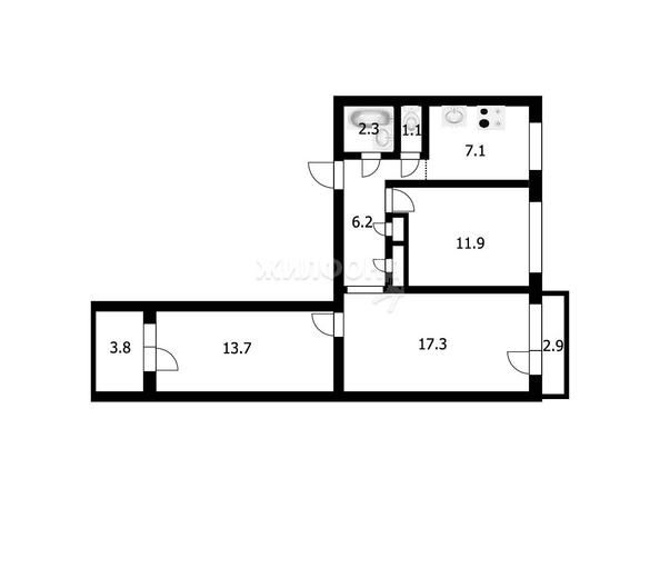 
   Продам 3-комнатную, 60.7 м², Дуси Ковальчук ул, 65

. Фото 12.