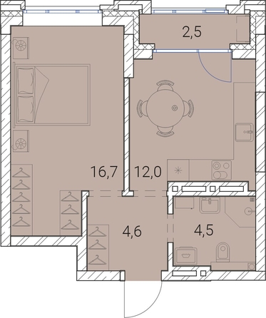 
   Продам 1-комнатную, 40.3 м², Тайм Сквер

. Фото 19.