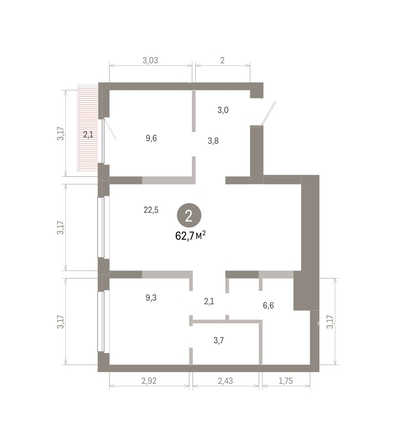 
  Продается 2-комн. квартира, 62.7 м², ЖК Лебедевский квартал, дом 1
. Фото 1.