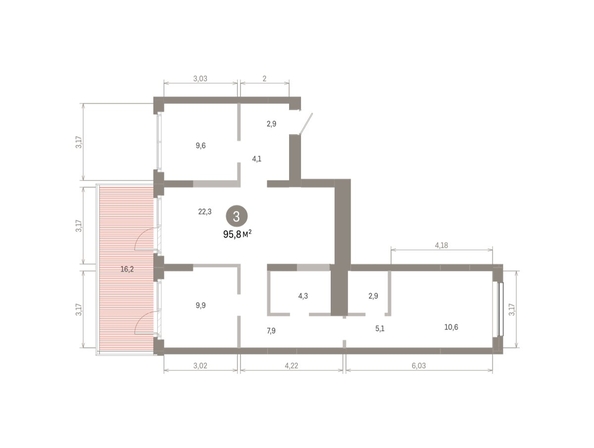 
  Продается 3-комн. квартира 95.8 м², в ЖК Лебедевский квартал, д 1. Фото 1.