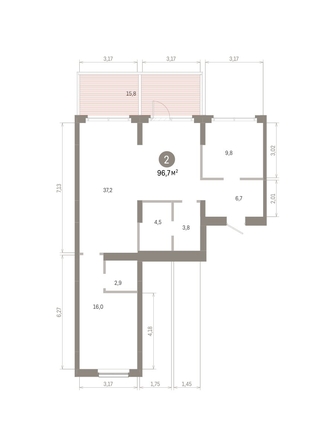 
  Продается 2-комн. квартира 96.7 м², в ЖК Лебедевский квартал, д 1. Фото 3.