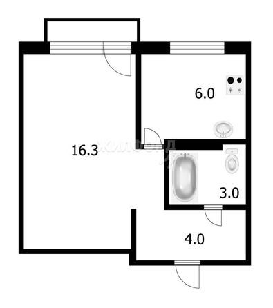 
   Продам 1-комнатную, 29.3 м², Немировича-Данченко ул, 8

. Фото 12.