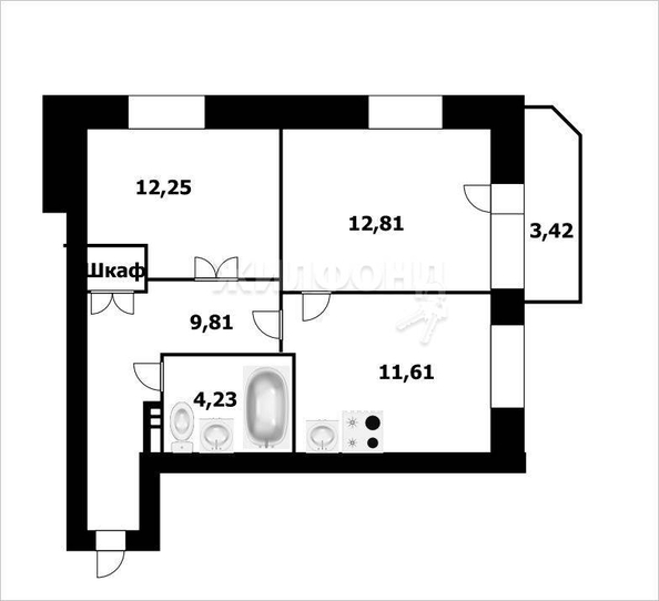 
   Продам 2-комнатную, 49.7 м², Ипподромская ул, 8

. Фото 9.