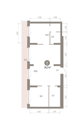 
  Продается 2-комн. квартира 74.7 м², в ЖК Лебедевский квартал, д 1. Фото 1.