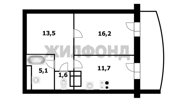 
   Продам 1-комнатную, 48.1 м², Вилюйская ул, 5

. Фото 6.