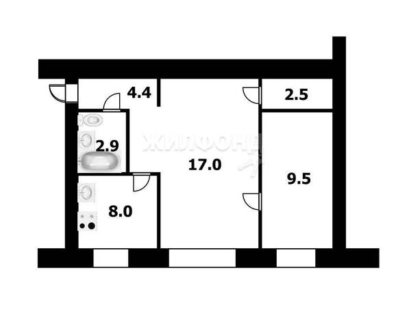 
   Продам 2-комнатную, 41.8 м², Советская ул, 47

. Фото 11.