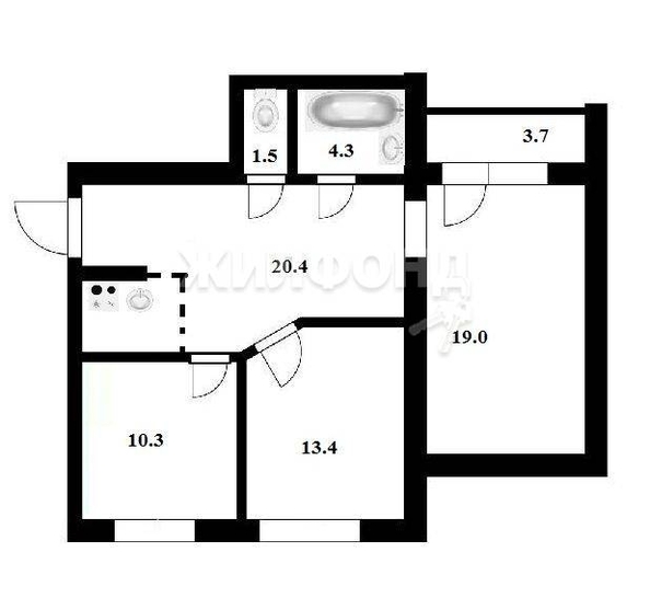 
   Продам 3-комнатную, 71.9 м², 2-й (4 мкр.) кв-л, 233

. Фото 2.