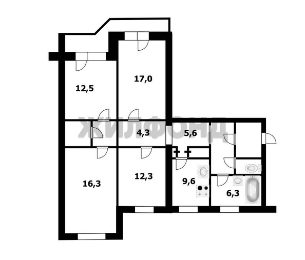 
  Продается 4-комн. квартира, 99 м², Троллейная ул, д. 71
. Фото 21.
