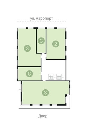 
   Продам 1-комнатную, 54.3 м², Авиатор, дом 1-2

. Фото 9.