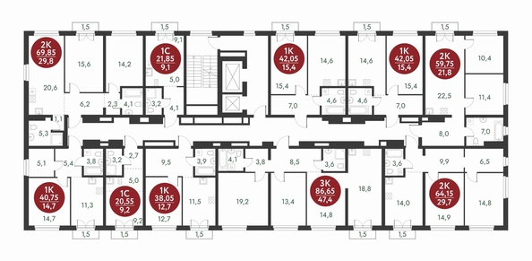 
  Продается 2-комн. квартира, 69.95 м², ЖК Скандинавские кварталы, дом 1
. Фото 2.