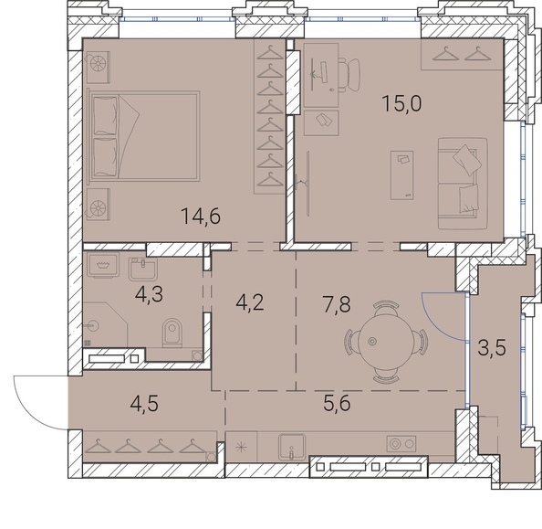 
  Продается 2-комн. квартира, 59.5 м², ЖК Тайм Сквер
. Фото 38.