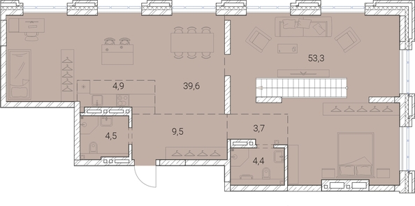 
   Продам 1-комнатную, 138 м², Тайм Сквер

. Фото 19.