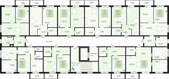 
  Продается 1-комн. квартира, 46.12 м², ЖК Новый парк, II этап дом 2
. Фото 1.