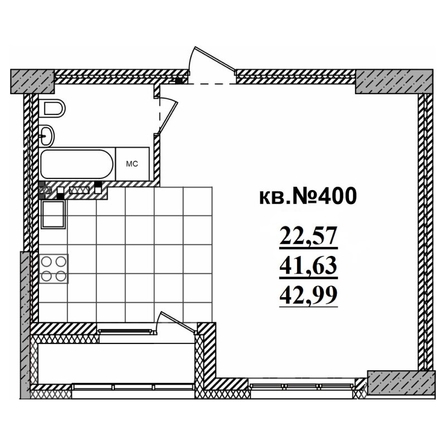 
   Продам студию, 44.35 м²,  Римский квартал, 2 очередь

. Фото 1.