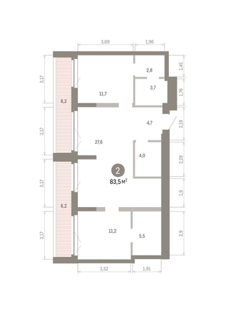 
  Продается 2-комн. квартира 83.49 м², в ЖК Европейский берег, дом 45. Фото 1.