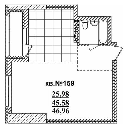 
   Продам студию, 48.38 м²,  Римский квартал, 2 очередь

. Фото 1.