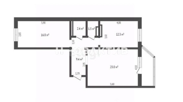 
   Продам 2-комнатную, 65.1 м², Волховская ул, 31

. Фото 2.