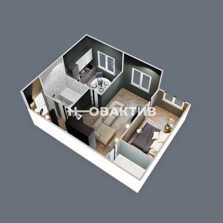 
   Продам 2-комнатную, 41.5 м², 

. Фото 4.