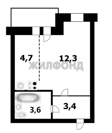 
  Продается студия, 24 м², ЖК Матрешкин двор, дом 1 
. Фото 2.