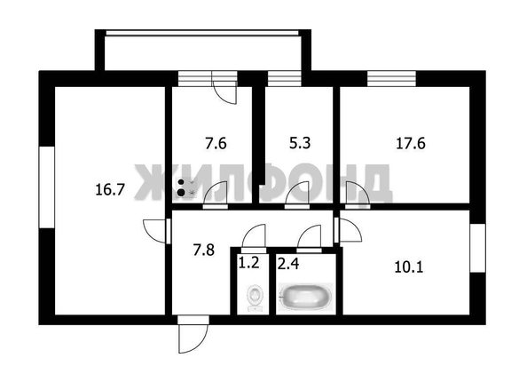 
   Продам 3-комнатную, 63.7 м², Рабочая ул, 10

. Фото 9.