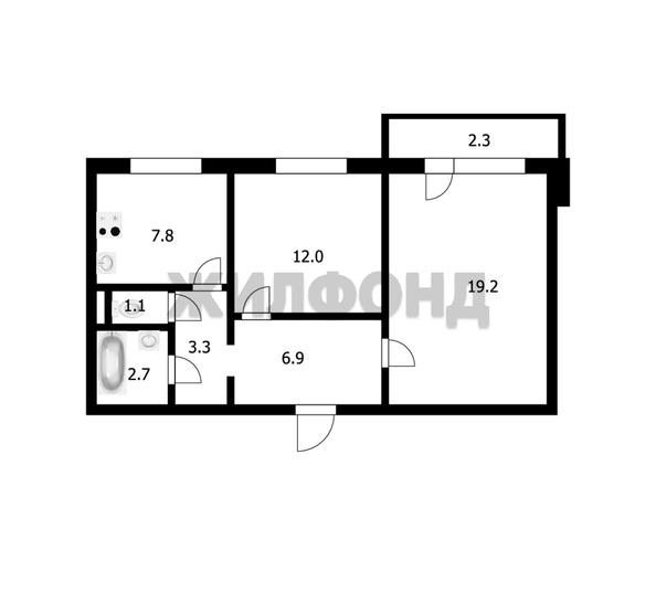 
   Продам 2-комнатную, 52.9 м², Краузе ул, 13

. Фото 15.