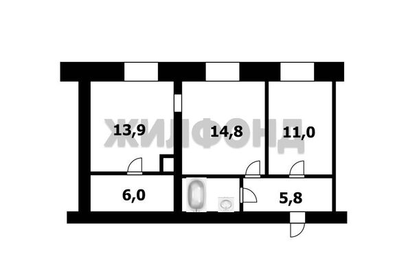 
   Продам 3-комнатную, 55 м², Первомайская ул, 204а

. Фото 15.