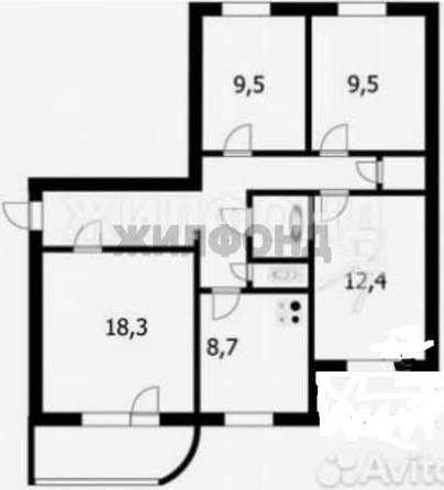 
   Продам 4-комнатную, 78.3 м², Тульская ул, 150

. Фото 23.