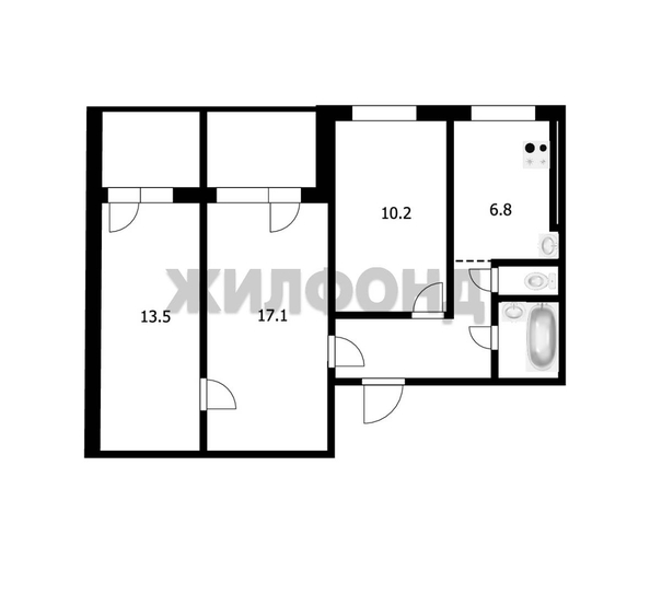 
   Продам 3-комнатную, 56.4 м², Новая Заря ул, 9

. Фото 10.