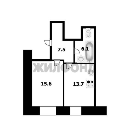 
   Продам 1-комнатную, 42.9 м², Садовая ул, 17

. Фото 16.