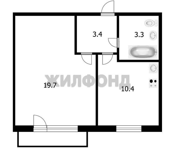 
  Продается 1-комн. квартира, 33.3 м², Фабричная ул, д. 49а
. Фото 11.