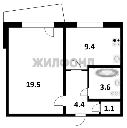 
   Продам 1-комнатную, 38 м², 2-й (4 мкр.) кв-л, 202

. Фото 6.