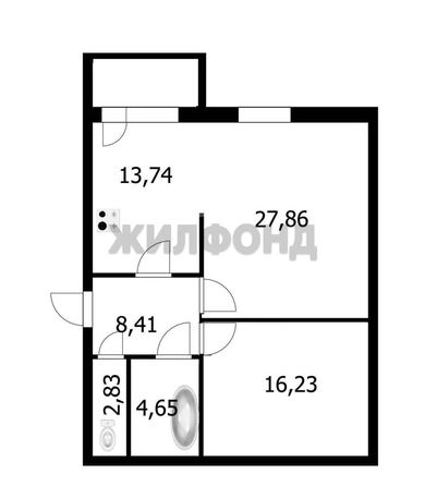 
   Продам 2-комнатную, 71.8 м², , 3

. Фото 15.