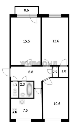 
   Продам 3-комнатную, 58.9 м², Чигорина ул, 14/1

. Фото 15.