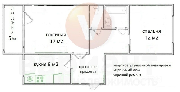 
   Продам 2-комнатную, 53 м², Менделеева пр-кт, 21/3

. Фото 1.
