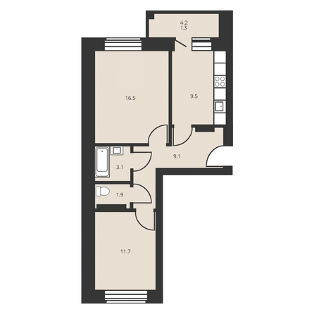 
   Продам 2-комнатную, 51.5 м², Амурский 6-й проезд, 14

. Фото 2.