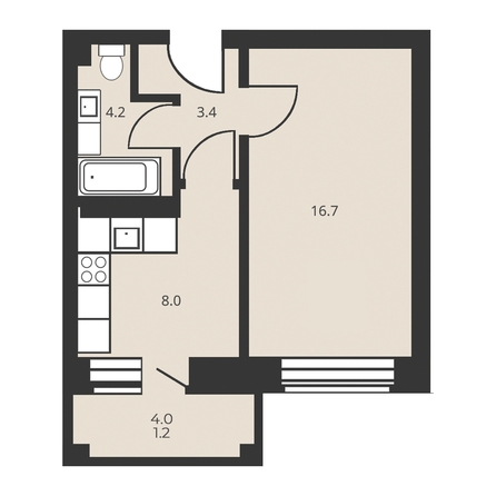 
   Продам 1-комнатную, 32.2 м², Амурский 6-й проезд, 14

. Фото 2.