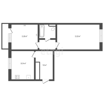 
   Продам 2-комнатную, 53 м², Рокоссовского ул, 14/1

. Фото 1.