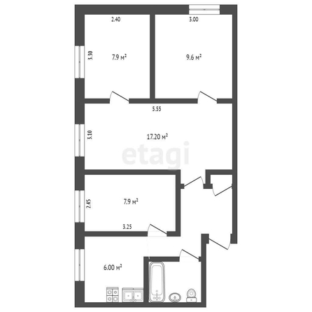 
   Продам 4-комнатную, 59.6 м², Глинки ул, 2А

. Фото 1.