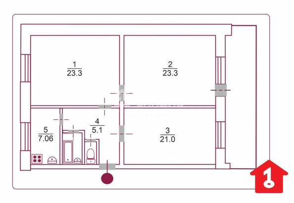 
   Продам 3-комнатную, 86.2 м², 

. Фото 1.