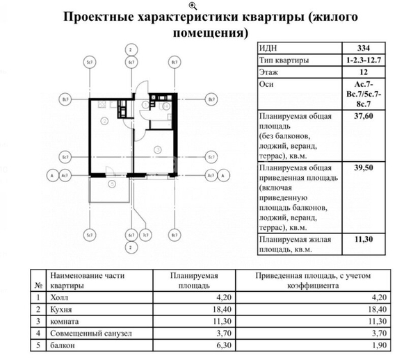
  Продается 1-комн. квартира, 39.5 м², д. 12
. Фото 1.