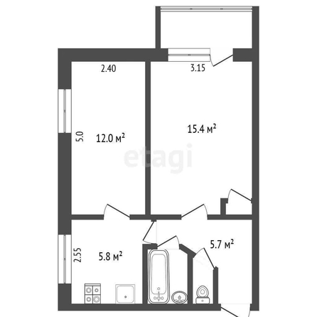 
  Продается 2-комн. квартира, 43 м², Гусарова ул, д. 115
. Фото 5.
