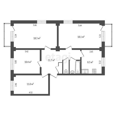 
  Продается 4-комн. квартира, 81.8 м², Животноводов ул, д. 9
. Фото 5.