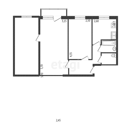 
  Продается 3-комн. квартира, 56 м², Северная 30-я ул, д. 64
. Фото 5.