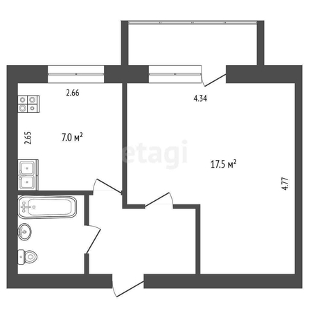 
  Продается 1-комн. квартира, 32 м², Рабочая 25-я ул, д. 125
. Фото 5.