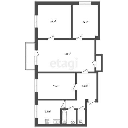 
  Продается 4-комн. квартира, 58.2 м², Химиков ул, д. 20А
. Фото 5.