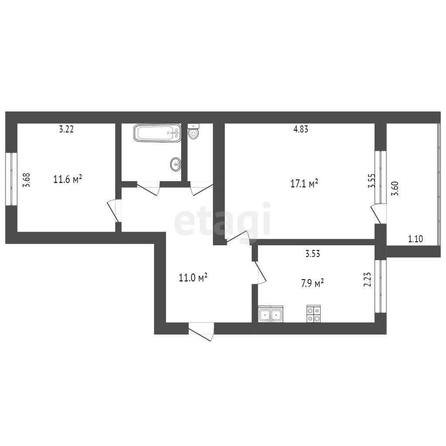 
  Продается 2-комн. квартира, 50.8 м², Северная 21-я ул, д. 165
. Фото 5.