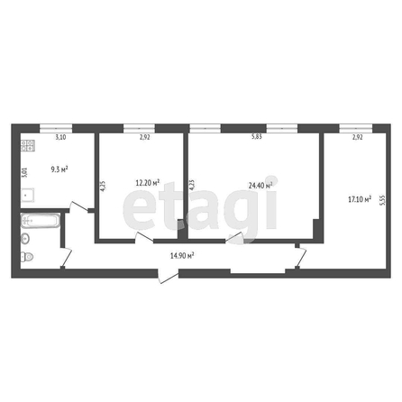 
  Продается 3-комн. квартира, 82.2 м², Северная 33-я ул, д. 48
. Фото 5.