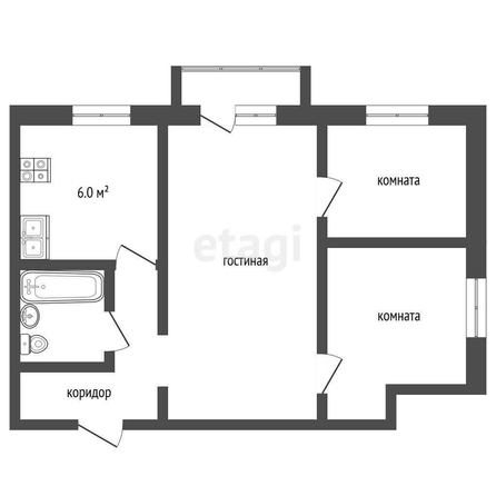 
  Продается 3-комн. квартира, 41.8 м², Масленникова ул, д. 241
. Фото 5.